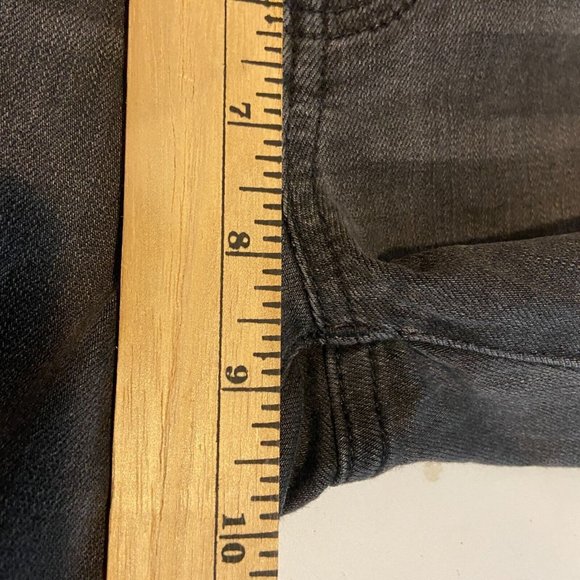 Madewell Roadtripper Skinny Jeans Womens 23 Black Distressed Fringe Raw Hem Pant - Picture 9 of 11